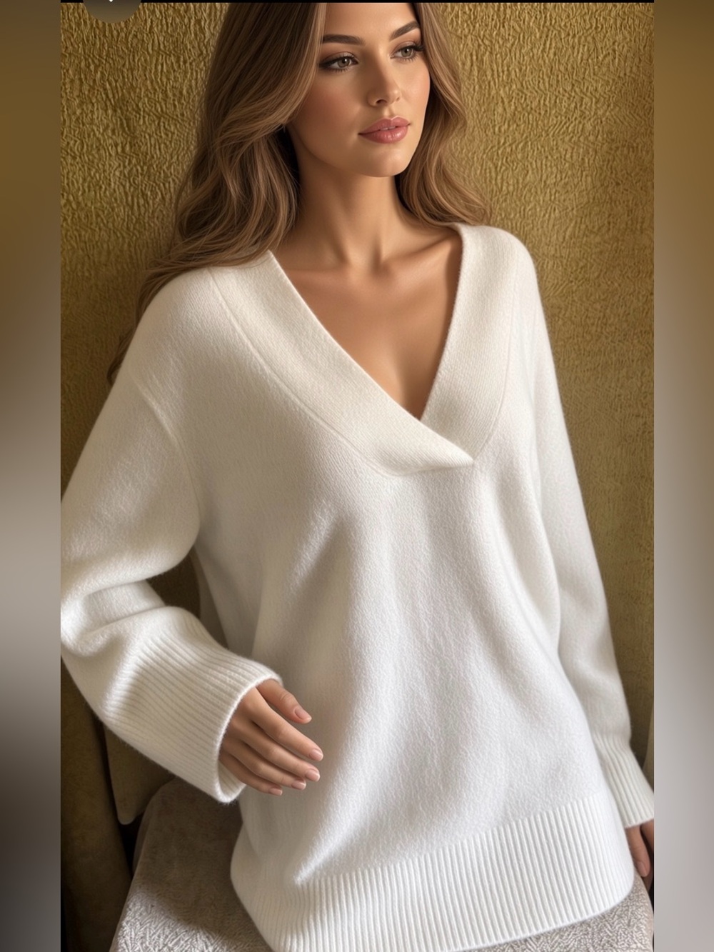 Banana Republic Ivory Wool Sweater Large